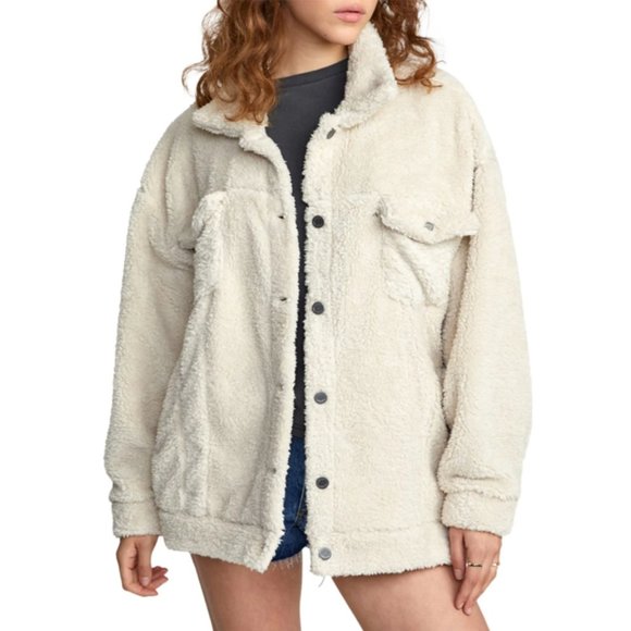 RVCA • Buffy sherpa jacket in oat‎ • size S - Picture 1 of 7
